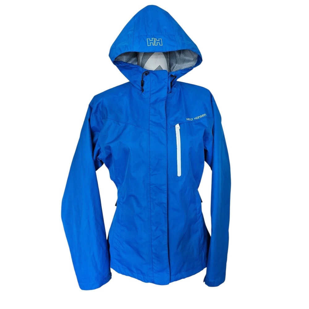Helly Hansen Womens Helly Tech Protection Rain Jacket Blue Hooded Shell Size M